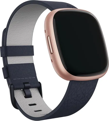 Miniatura 3 de Fitbit Correa de cuero vegano, accesorio de 0.99 pulgadas, índigo, grande *Compatible con Sense 2, Sense, Versa 4 y Versa 3