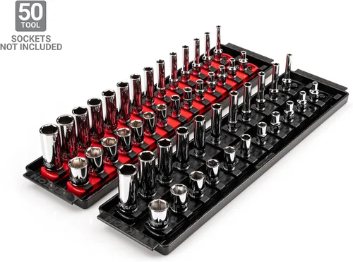 Miniatura 2 de TEKTON Juego de riel y bandeja de enchufe de 1/4 pulgadas (50 herramientas) OST90902 Fabricado en Estados Unidos