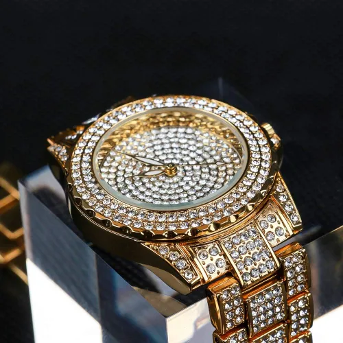 Miniatura 4 de Smalody Round Luxury Women Watch Crystal Rhinestone Diamond Watches Stainless Steel Wristwatch Iced Out Watch with Japan Quartz Movement for Women