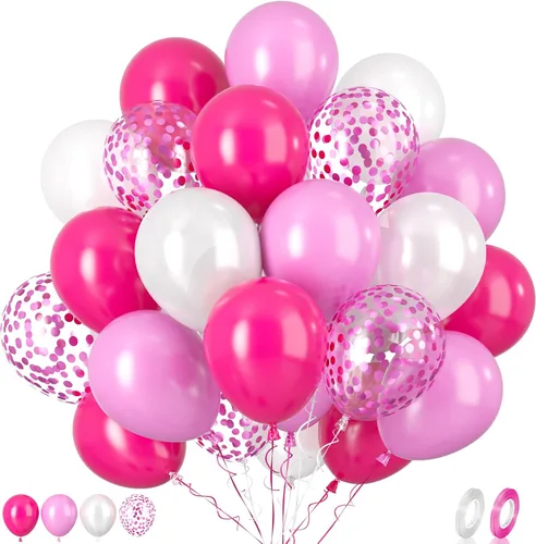Miniatura 20 de Paready Globos de Frozen, 60 Piezas Globos de 12 Pulgadas Morado Azul Blancos y de Confeti de Nieve de Látex para Niñas Suministros de Fiesta Morado