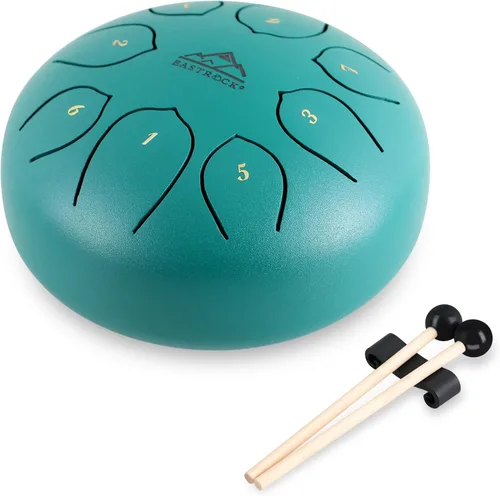 Miniatura 9 de EASTROCK Tambor de lengua de acero para niños de 6 pulgadas, 8 notas, instrumento de percusión, tambor handpan en clave C con bolsa de viaje