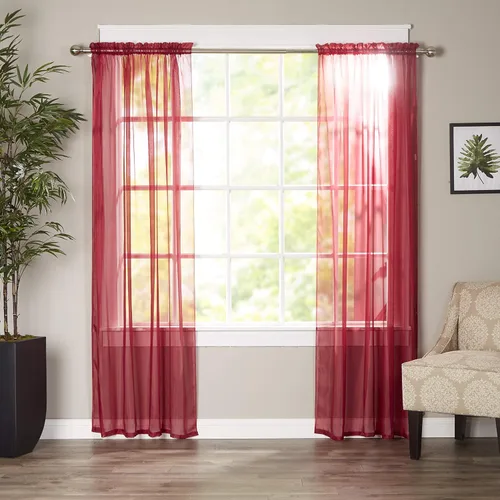 Miniatura 43 de Elegant Comfort - Cortinas transparentes de lujo con bolsillo para barra para cocina, dormitorio y sala de estar, Microfibra, Beige
