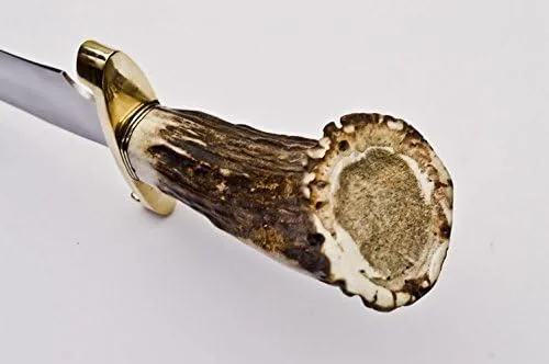 Miniatura 9 de Cuchillo de caza hecho a mano de acero D2 cuchillo de supervivencia con mango de asta de ciervo (S-963)