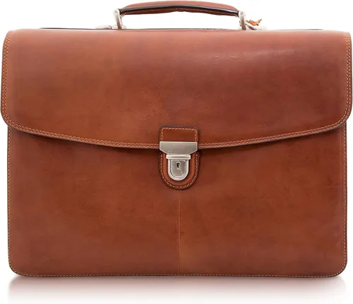 Tony Perotti Bella Russo - Maletín de cuero de vaca italiana para hombre, No personalizado