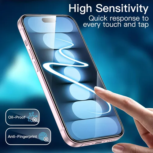 Miniatura 7 de JETech - Protector de pantalla para iPhone 15 de 6.1 pulgadas, película de vidrio templado con herramienta de fácil instalación, compatible
