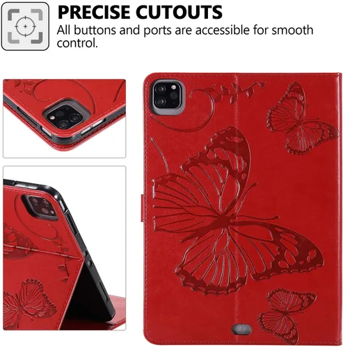 Miniatura 5 de Funda tipo folio para iPad Pro de 11 pulgadas 2018-2022, iPad Air de 11 pulgadas y 10.9 pulgadas, Techcircle Butterfly en relieve, funda inteligente