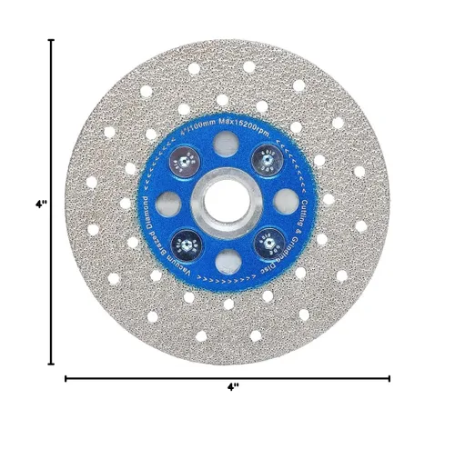 Miniatura 8 de Hoja de pulido de azulejos de 4 "Hoja de corte de granito con corte y molienda de brida extraíble 5/8-11 para baldosas de granito de mármol Pocelain