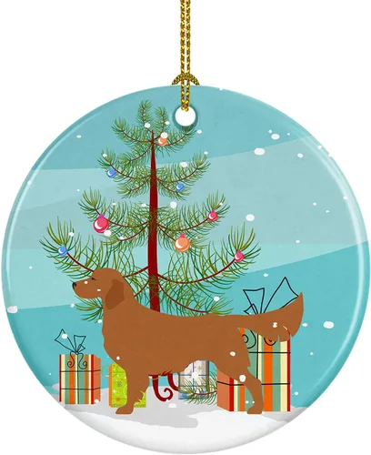 Miniatura 14 de Caroline's Treasures Bulldog inglés «Merry Christmas» adorno de cerámica para árbol de Navidad, decoración colgante para el hogar, Navidad, fiestas