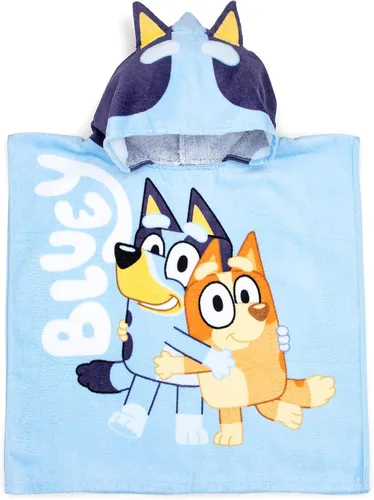 Miniatura 2 de Jay Franco Bluey Piggyback - Poncho con capucha para baño/piscina/playa, toalla de algodón súper suave y absorbente, mide 22 x 22 pulgadas