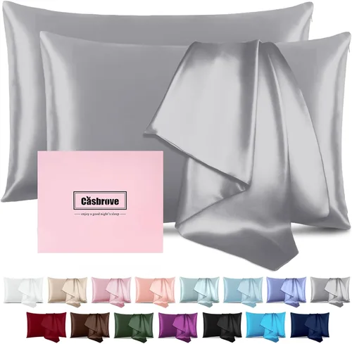 Miniatura 25 de Fundas de almohada de seda para cabello y piel, de seda de morera, suave, transpirable, de ambos lados, de seda natural, con cremallera, 1 paquete