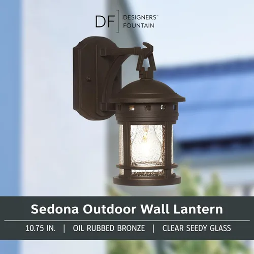 Miniatura 2 de DESIGNERS FOUNTAIN Sedona - Lámpara de pared exterior de 10.75 pulgadas para puerta delantera, patio y porche, bronce aceitado, 2370-ORB