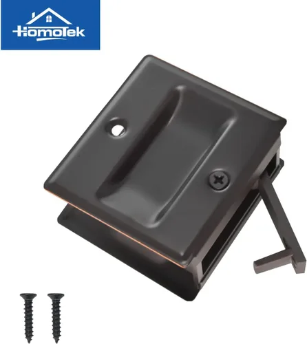 Miniatura 3 de HOMOTEK Tirador de puerta de bolsillo de privacidad, sin bloqueo, reemplaza el tirador viejo o dañado para puerta corrediza, 2-3/4 x 2-1/2 pies
