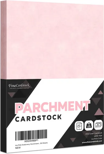 Papel reciclado de papelería rosa hielo, cartulina de cubierta de 65 libras, 8.5 x 11 pulgadas, 50 hojas por paquete Rosa (Ice Pink)