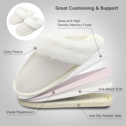 Miniatura 6 de Besroad Pantuflas de invierno peludas para la casa, sandalias de felpa de piel sintética esponjosas, zapatos cálidos para mujer