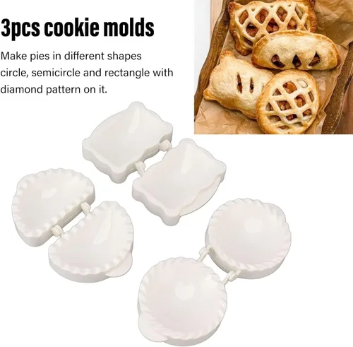 Miniatura 4 de Moldes para tartas de mano, 3 moldes para hornear mini moldes de pastel de mano, moldes de Navidad para tartas de mano, mini máquina para hornear
