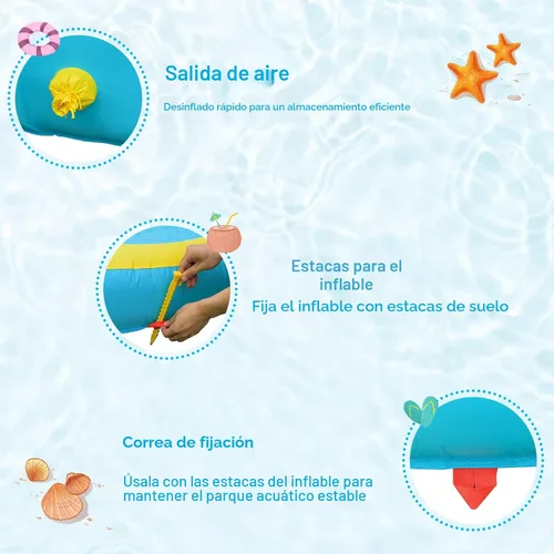 Miniatura 5 de Boundtech - Casa inflable de agua para saltar, con doble tobogán, para niños, con pared para escalar, cañón de agua, chapoteadero, incluye bolsa