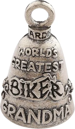 Miniatura 11 de Guardian Bell Good Luck Bell w/Keyring & Black Gift Bag Motorcycle Bell Pewter Good Luck Gift Bike Bell Made in USA El mejor abuelo motero