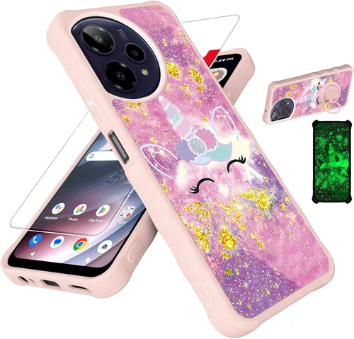 Miniatura 88 de jioeuinly JSF-DJS - Funda compatible con Nothing Phone 2a con protector de pantalla de vidrio templado, policarbonato duro + silicona suave, soporte