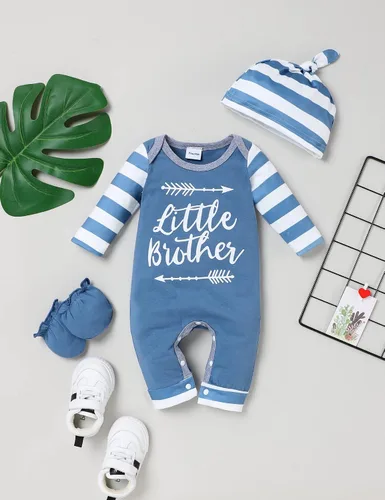 Miniatura 3 de Mameluco de bebé recién nacido con estampado de alfabeto, traje de una pieza