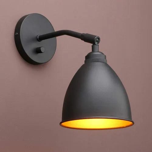 Yosoan Lámpara de pared vintage para estantería, interruptor de encendido y apagado regulable de 1 luz, lámpara de iluminación de montaje industrial