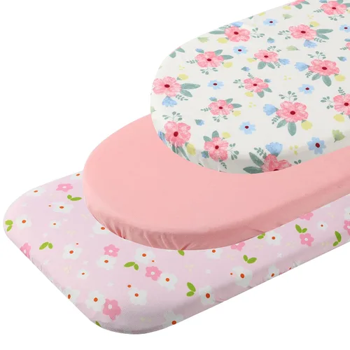 Miniatura 2 de Onacosht Juego de sábanas de moisés, paquete de 3 unidades para bebé, sábana bajera ajustable de punto suave elástica universal para colchón Floral