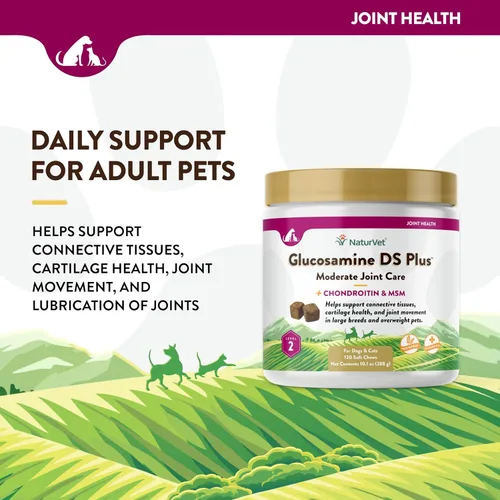Miniatura 3 de NaturVet – Glucosamina DS Plus - Nivel 2 Cuidado Moderado – Apoya la Función Saludable de Cadera y Articulaciones – Mejorado con Glucosamina, MSM