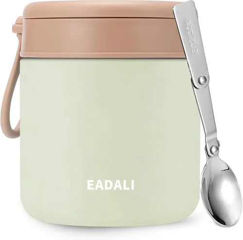 Miniatura 8 de Eadali Tarro de comida para niños de 15.2 onzas para comida caliente, contenedor de almuerzo aislado al vacío con interior de acero inoxidable 316