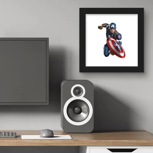 Miniatura 6 de Trends International Gallery Pops Marvel Comics Avengers - Póster de pared de Capitán América, 12 x 12 pulgadas, versión enmarcada en negro Versión