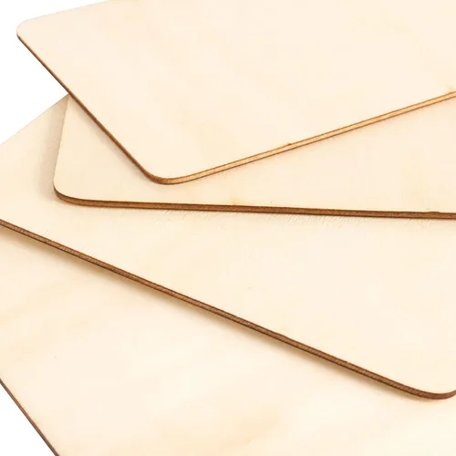 Miniatura 3 de HOIGON 100 piezas rectangulares de madera sin terminar, hojas de madera de tilo en blanco de 4 x 6 pulgadas, recortes de madera para manualidades