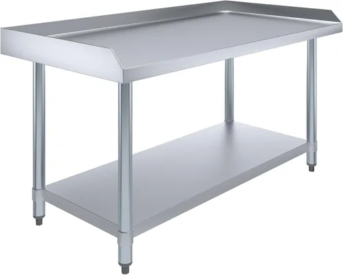 Miniatura 27 de AmGood Soporte para equipo de acero inoxidable con estante inferior + ruedas, resistente, grado comercial, certificado NSF