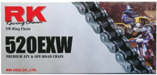 Miniatura 7 de RK Racing Chain 520EXW-66 (Serie 520) Cadena de acero de 66 eslabones de rendimiento extremo para todoterreno y ATV con anillo XW y eslabón