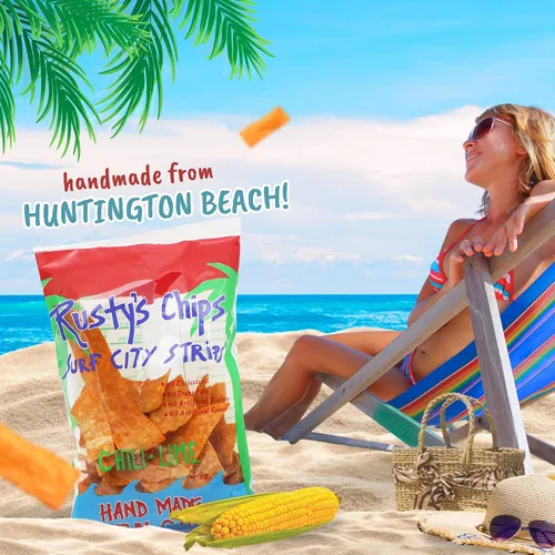 Miniatura 4 de Rusty's Chips - Chips de maíz crujientes saludables hechos a mano con chile y lima, sin conservantes - Snacks sin gluten, sin transgrasas, sin OMG