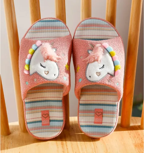 Miniatura 4 de Pantuflas de unicornio para niños, antideslizantes, para el hogar, para niñas y niños