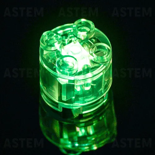 Miniatura 6 de ASTEM Kit de accesorios de ladrillos de luz verde, paquete de ladrillos de luz LED transparentes clásicos de 2 x 2, 6 piezas de bloques