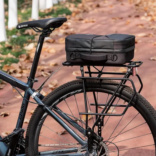 Miniatura 2 de CXWXC Portaequipajes trasero para bicicleta con canasta - Portaequipajes de carga para bicicleta para montaje de freno de disco/freno sin disco