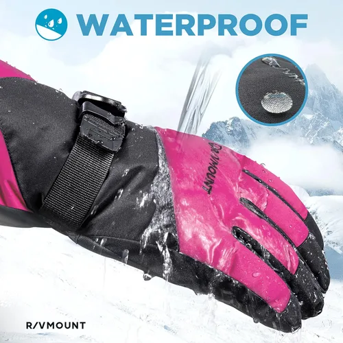 Miniatura 3 de RIVMOUNT - Guantes de invierno para hombre o mujer, guantes impermeables compatibles con pantallas táctiles, cálidos, para esquiar, protegen