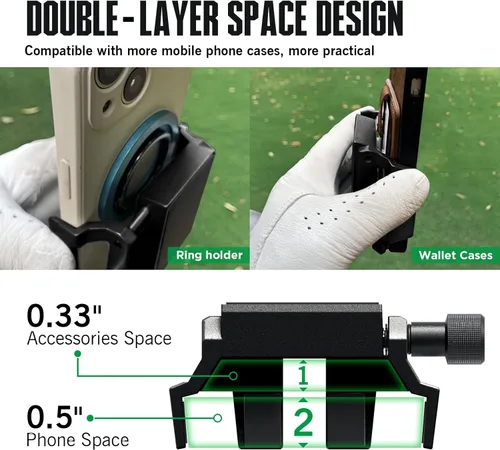 Miniatura 2 de Dprofy Soporte magnético fuerte para teléfono para carrito de golf, accesorios de golf, apto para todos los teléfonos inteligentes populares, diseño