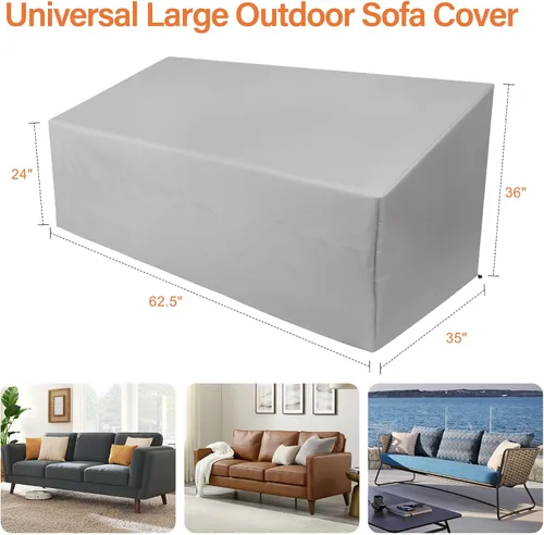 Miniatura 2 de Funda para sofá de patio impermeable, resistente para sofá biplaza de 2 plazas, fundas de muebles de patio para sofá exterior, sofá biplaza, sofá