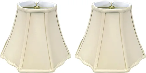 Miniatura 17 de Royal Designs, Inc. BSO-701-18EG Pantalla de lámpara básica de esquina exterior festoneada con base acampanada, 10 x 18 x 13, cáscara de huevo