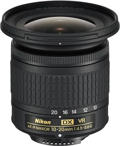 Nikon AF-P DX NIKKOR 10-20 milímetros f/4,5-5,6 G VR F/4,5-29 Lente para cámara de fotos con zoom fijo, color negro.