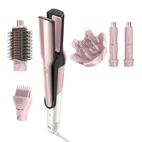 Miniatura 20 de Shark Glam Cerámico y potente sistema de secado y peinado con aire, con plancha Silki y alisador de brillo Shark Glossi, para secar, rizar, alisar