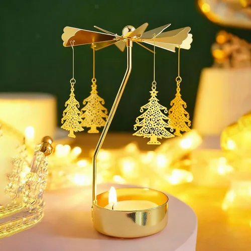 Miniatura 11 de Portavelas giratorio, portavelas giratorio con carrusel, regalo de cumpleaños único para mujeres, mamá, hermana, amigos, Navidad, día de San