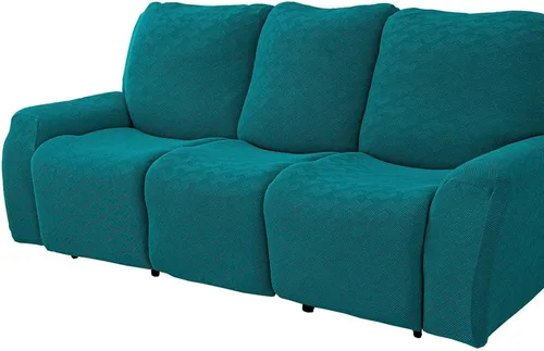 Miniatura 9 de vctops Fundas elásticas para sofá reclinable de 8 piezas, fundas de jacquard grande para sofá reclinable de 3 asientos, protector suave Blanco