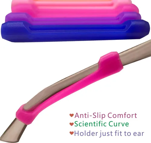 Miniatura 2 de KECHIO Gafas de retención antideslizante para gafas con gancho para la oreja para niños y adultos, soporte antideslizante de silicona