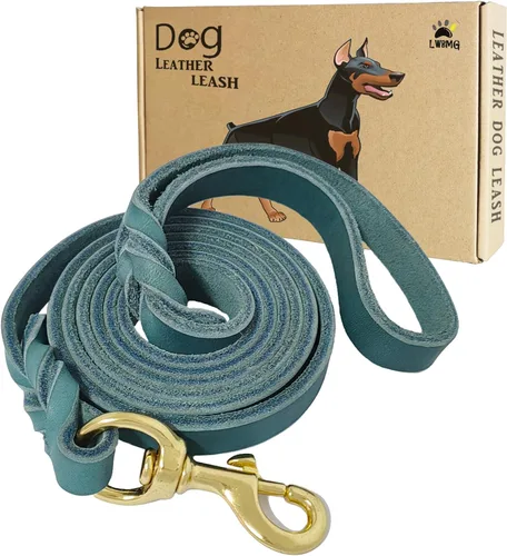 Miniatura 20 de LWBMG Correa de cuero para perro de 8 x 3/4 pulgadas, correas de perro para perros grandes, resistentes, fuertes y suaves, hechas a mano, trenzadas