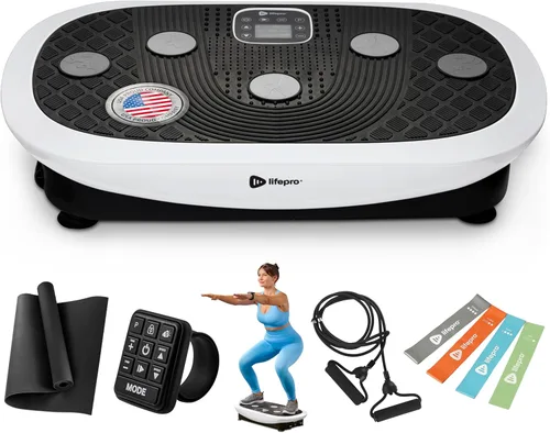 Miniatura 10 de Lifepro 4D Vibration Plate Exercise Machine — Triple Motor, 7 Presets, 60 Speeds Rumblex Plus/Pro Vibrating Platform with Wrist Remote — Whole Body