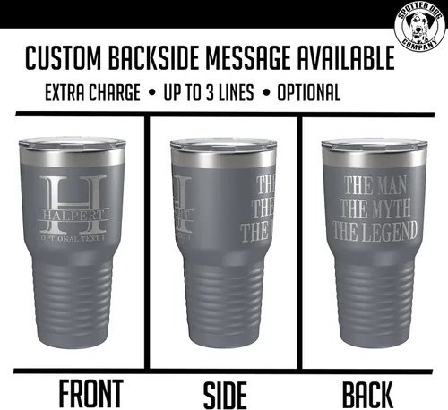 Miniatura 5 de Vaso personalizado de acero inoxidable aislado con tapa de 30 onzas (17 colores) con recubrimiento en polvo, grabado personalizado, idea de regalo