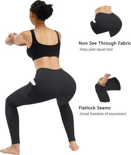 Miniatura 10 de Fengbay 3 Pack High Waist Yoga Pants with Pocket Leggings Tummy Control Workout Running Yoga Leggings for Women