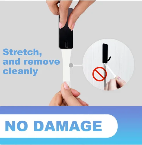 Miniatura 2 de 20 ganchos para toallas con tiras extraíbles para colgar, adhesivo de pared resistente, al aire libre sin daños, gancho adhesivo para baños, ducha