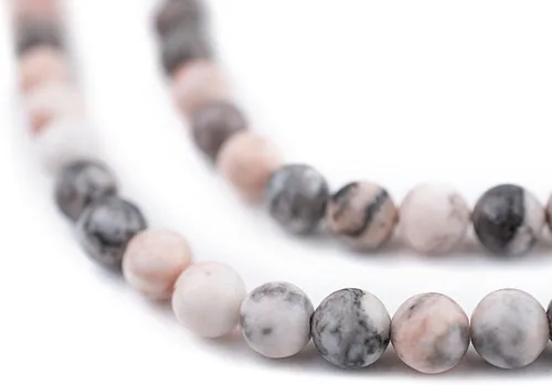 Miniatura 192 de The Bead Chest Cuentas de Jade Blanco Mate Redondas (8mm): Piedra Preciosa Orgánica Redonda Esférica de Energía con Poder de Sanación para Hacer